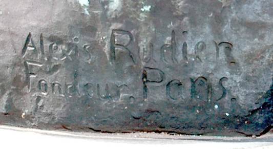 Signature de Rudier (L'Ombre de Rodin, cimetière du Vésinet)